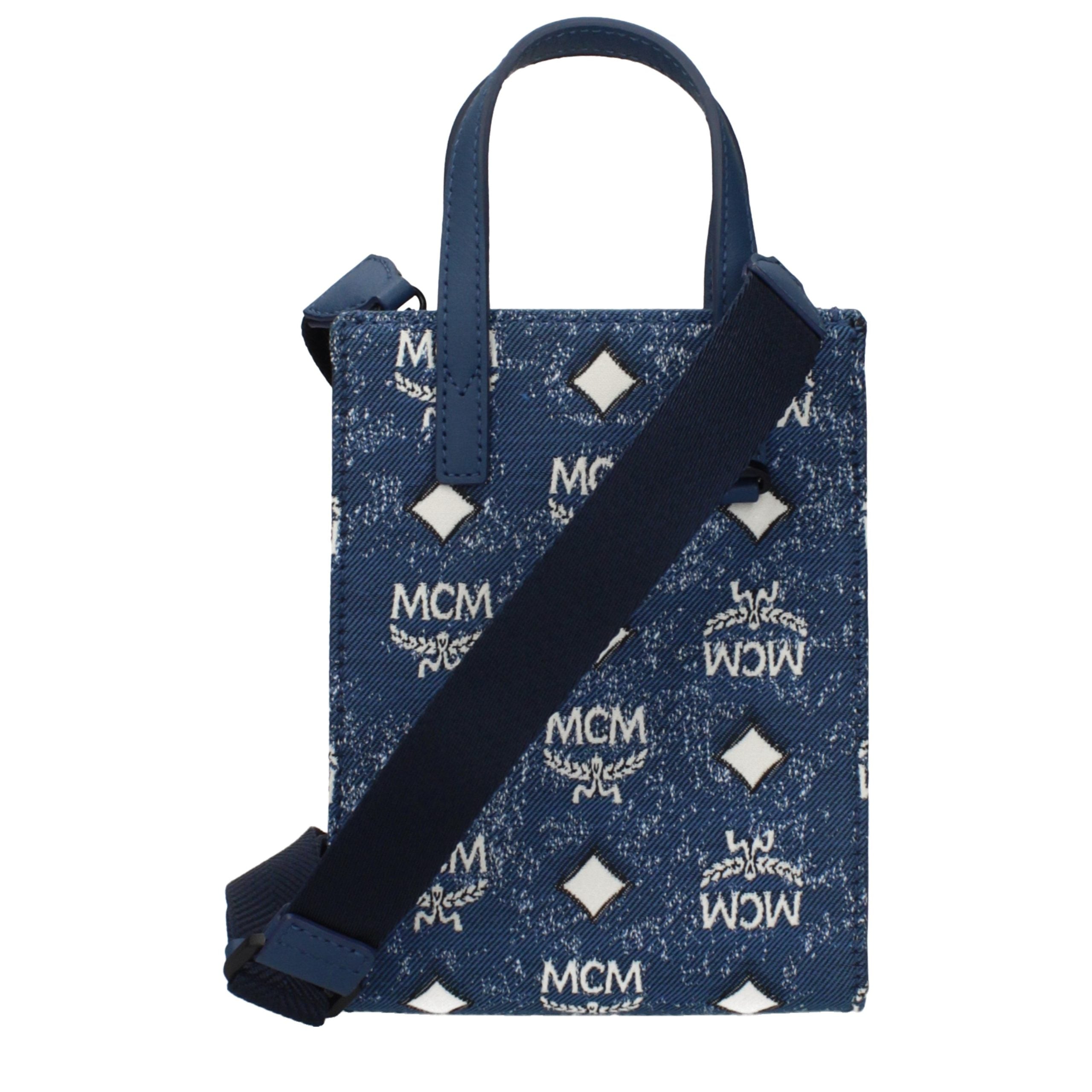 MCM Blue Fabric Men's Handbag