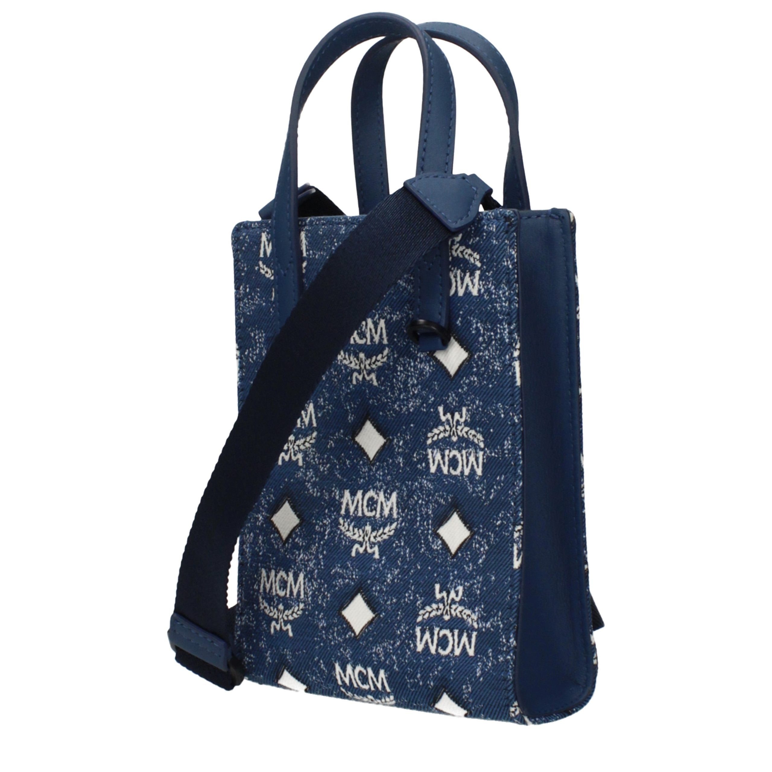 MCM Blue Fabric Men's Handbag