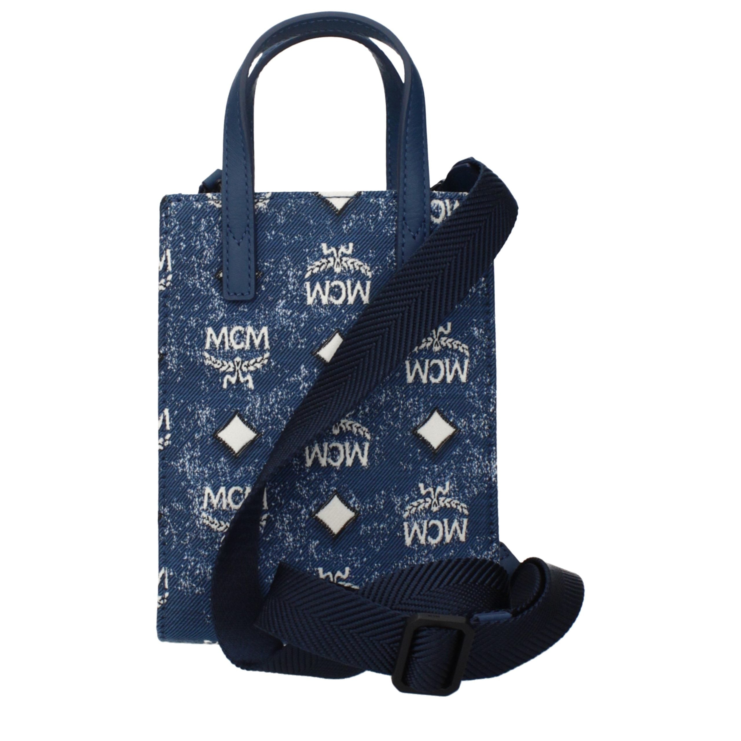MCM Blue Fabric Men's Handbag