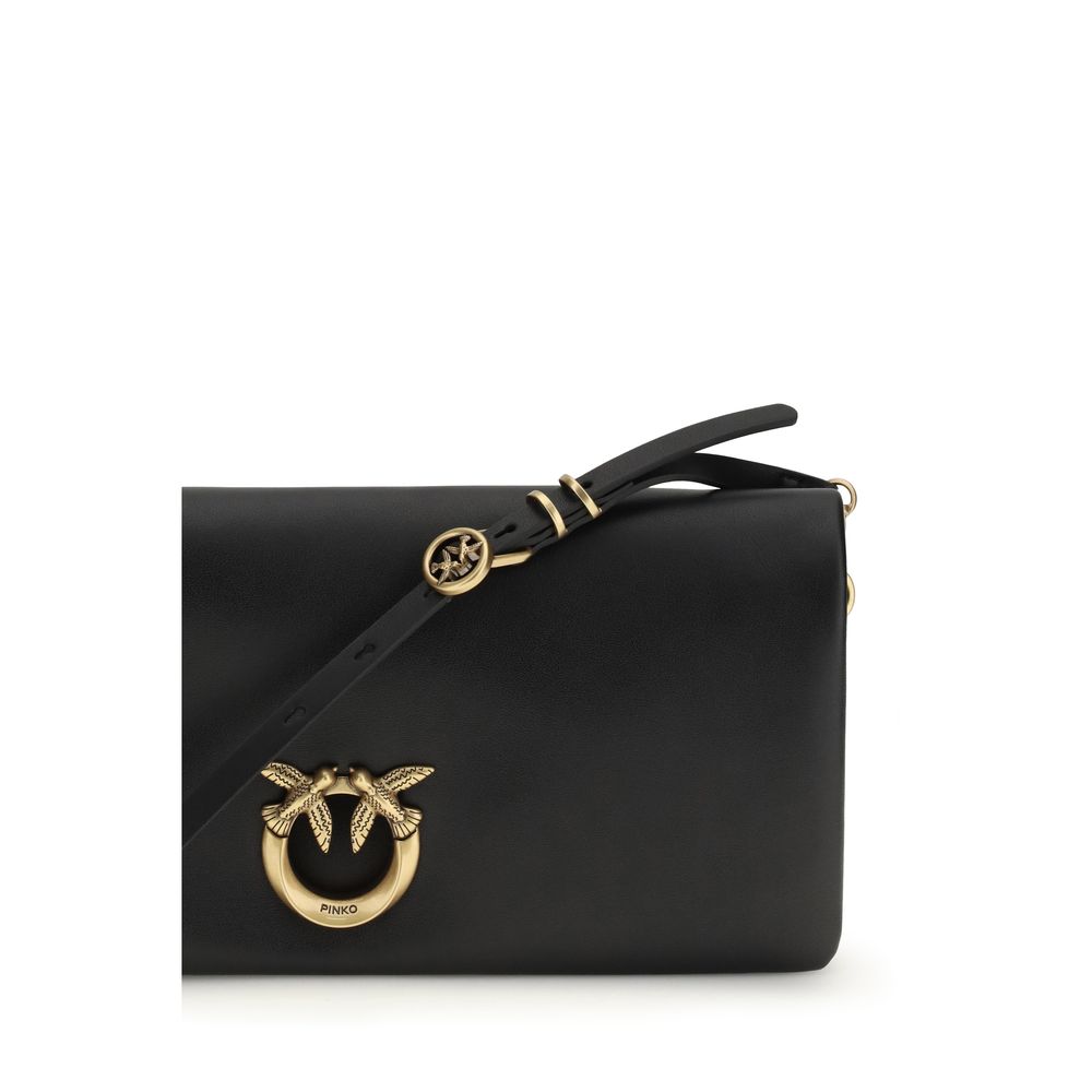 PINKO Black Calf Leather Bos Taurus Clutch Women's Bag