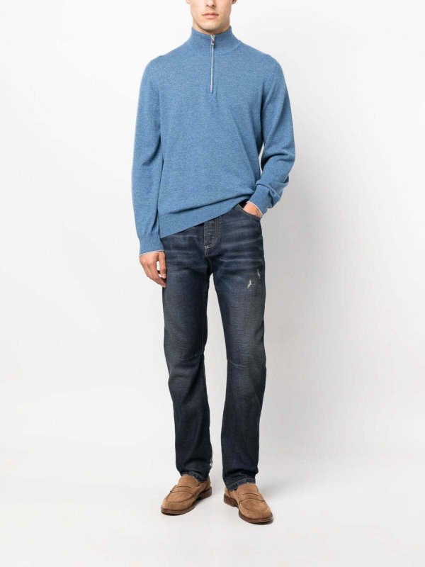 Brunello Cucinelli Black Cotton Straight-Leg Men's Jeans