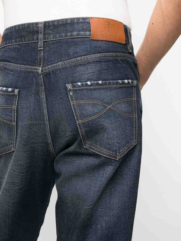 Brunello Cucinelli Black Cotton Straight-Leg Men's Jeans