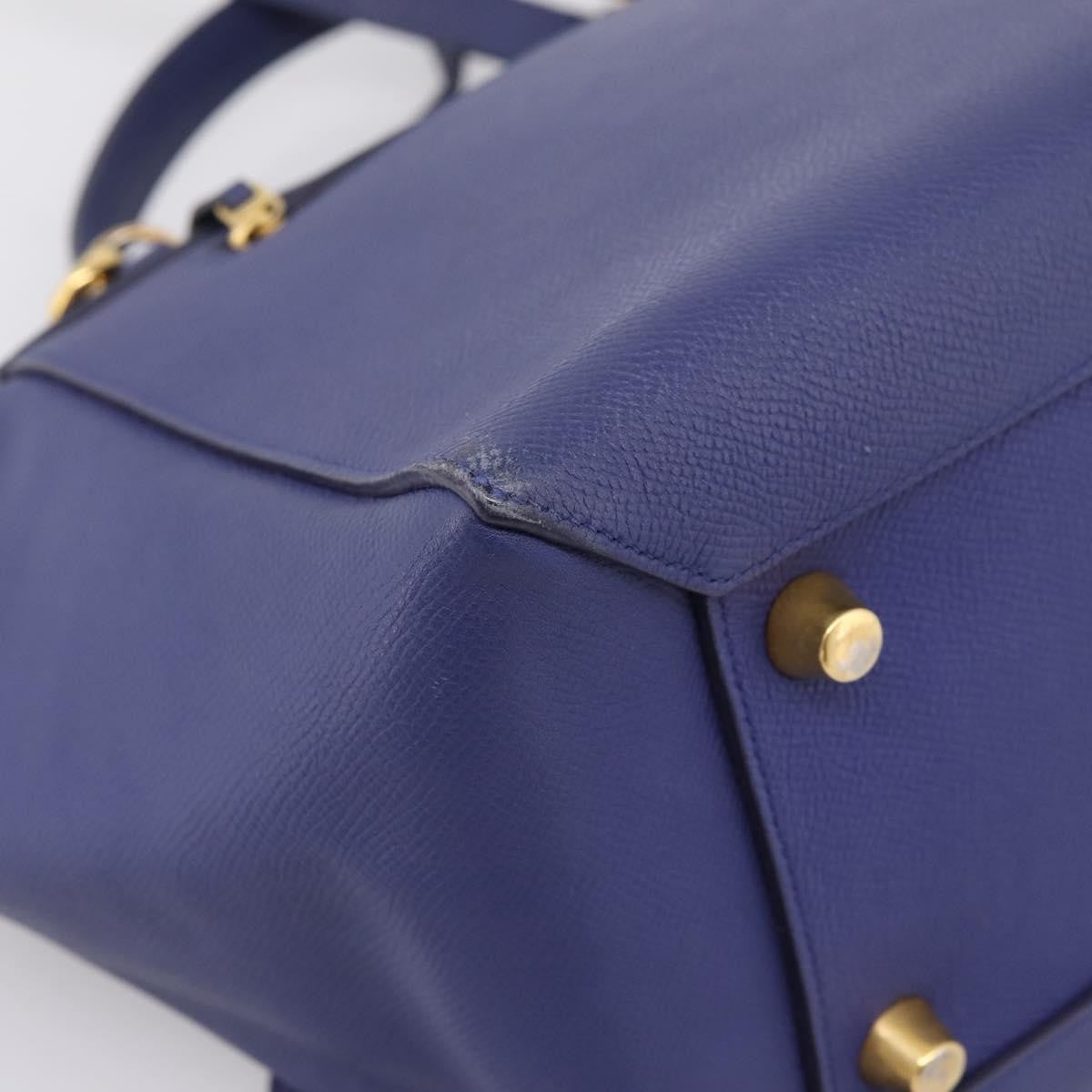 Celine Belt Leather Blue Leather Handbag (Pre-Owned)