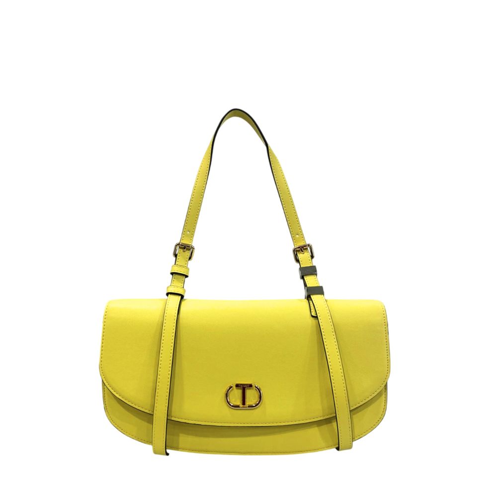 Twinset Yellow PU Women Shoulder Women's Bag