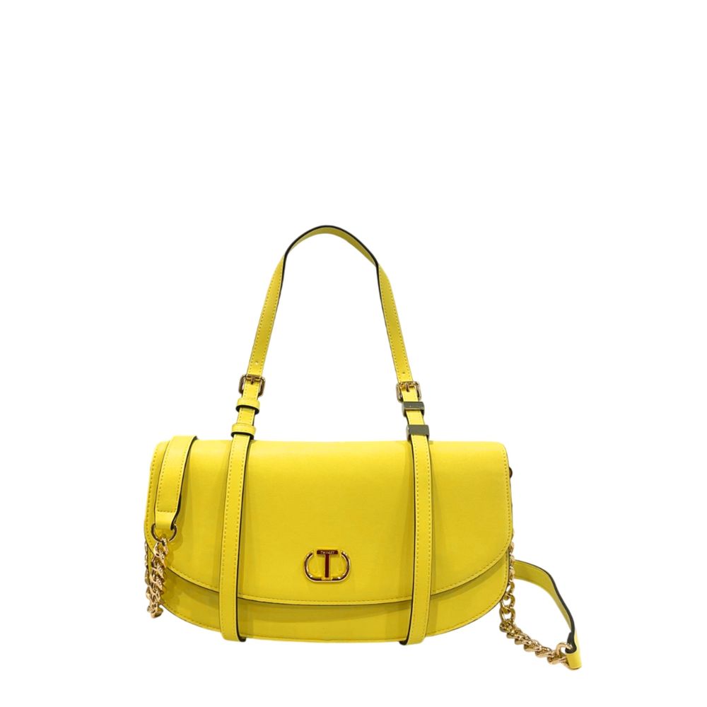 Twinset Yellow PU Women Shoulder Women's Bag