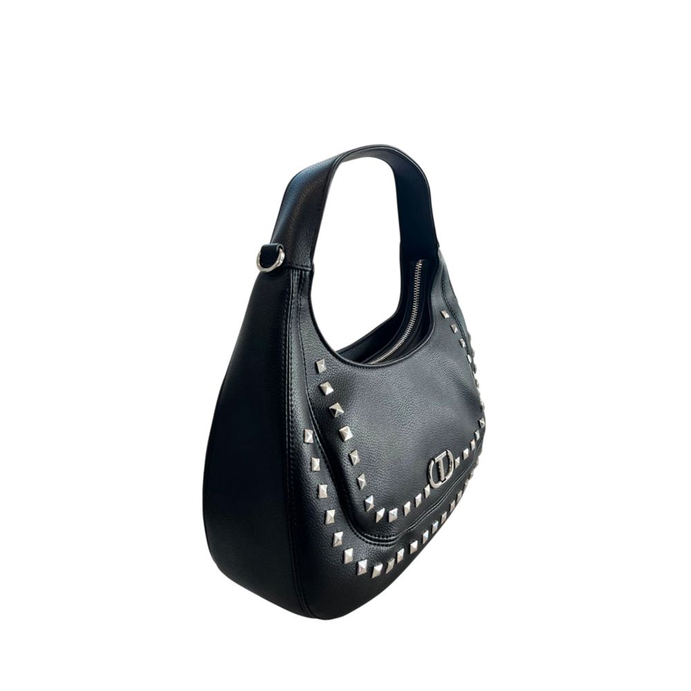 Twinset Black PU Women Shoulder Women's Bag