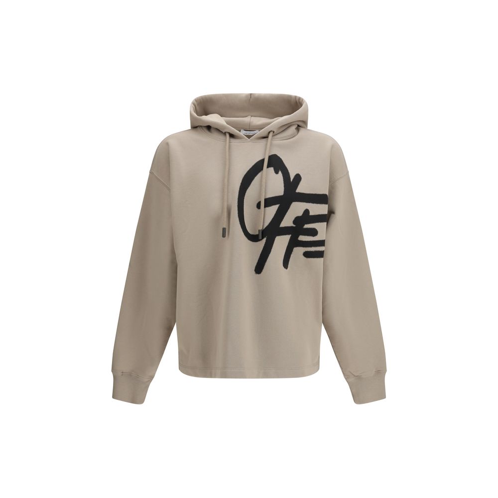 Off-White Beige Cotton Men's Sweatshirt