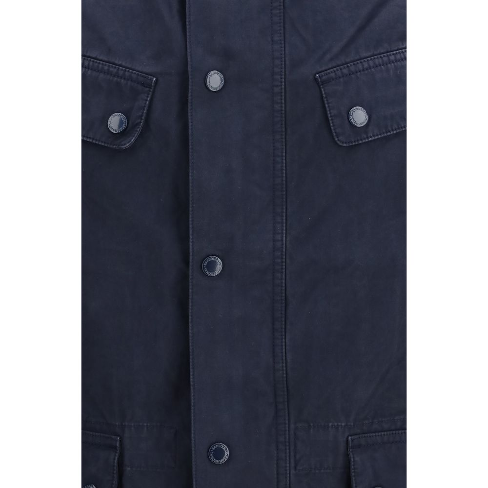 Barbour International Blue Cotton Full-Length Men's Jacket