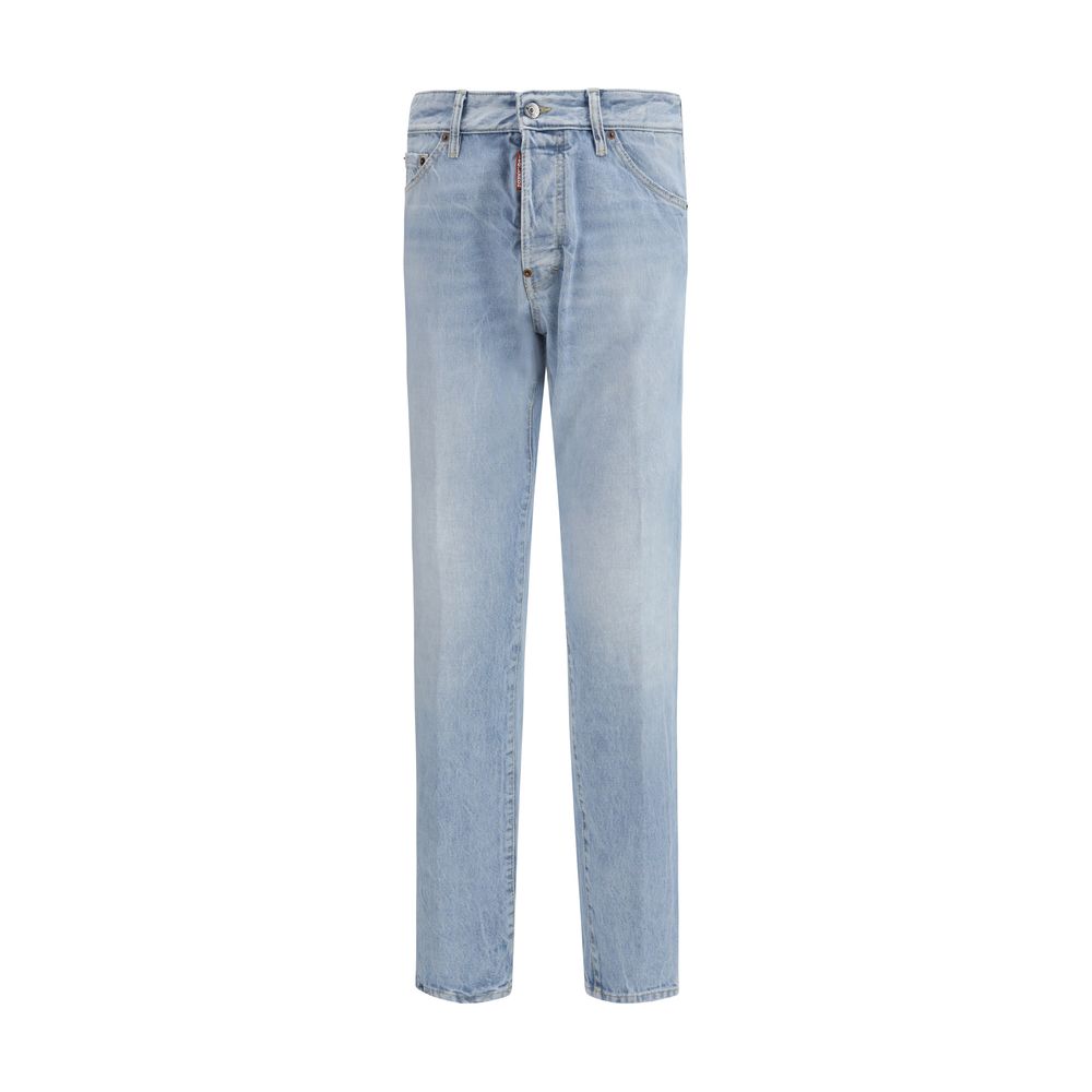 Dsquared² Blue Cotton Straight-Leg Men's Jeans
