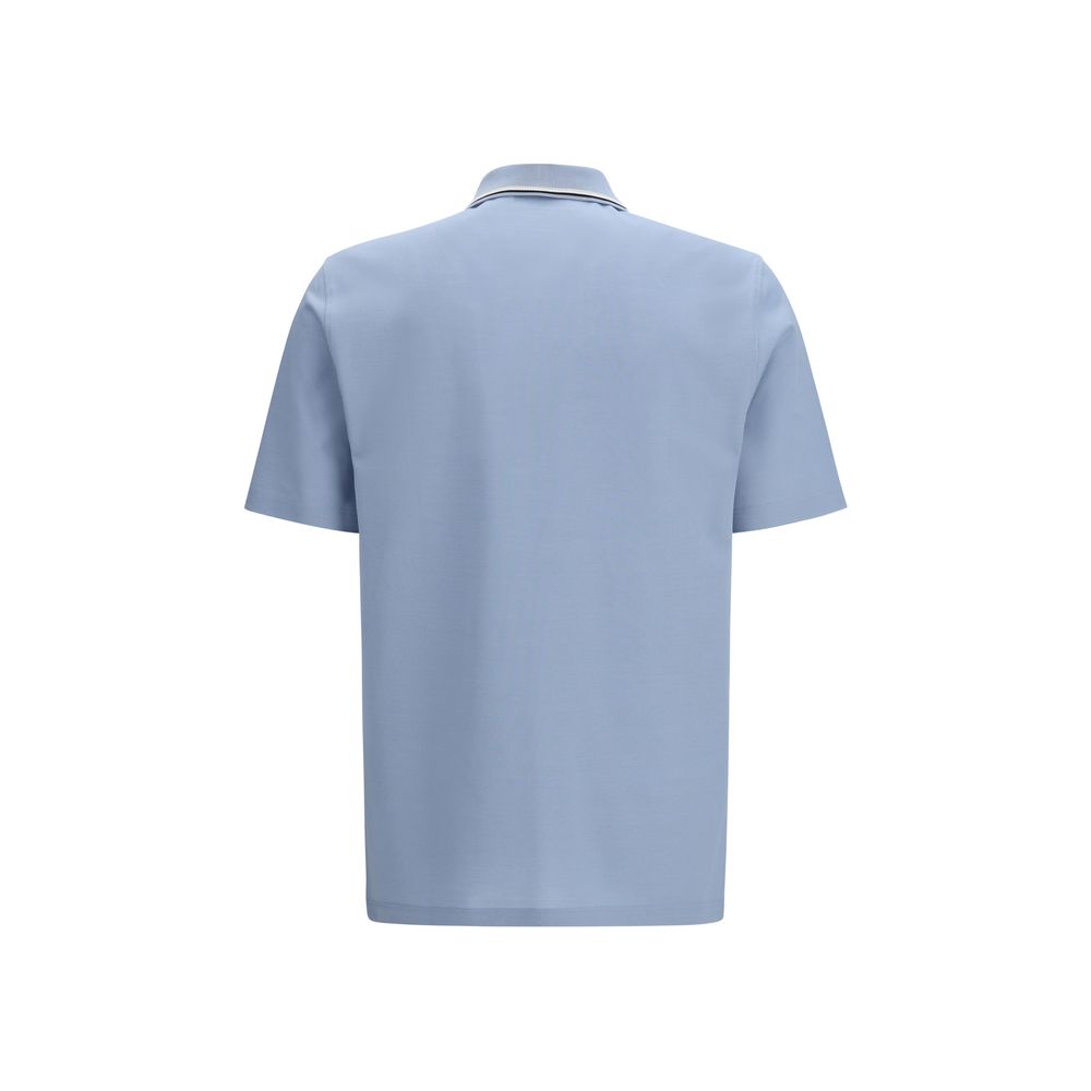 Ferragamo Blue Cotton Polo Men's Shirt