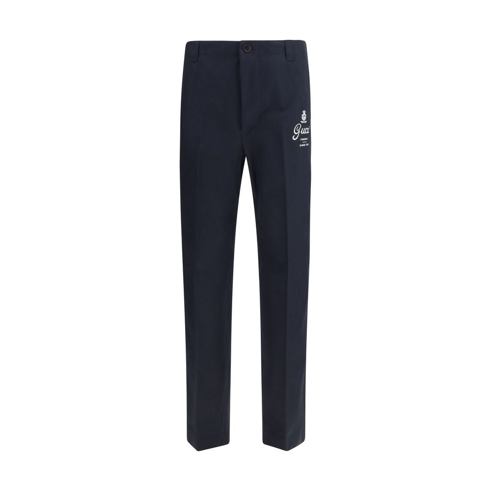 Gucci Blue Cotton Casual Men's Pants