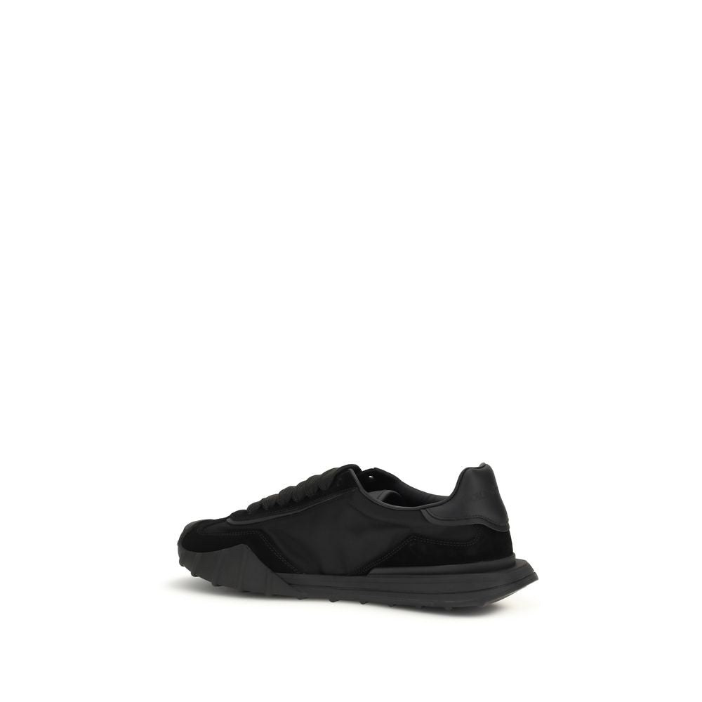 Dolce & Gabbana Black Calf Leather Bos Taurus Athletic Men's Sneakers