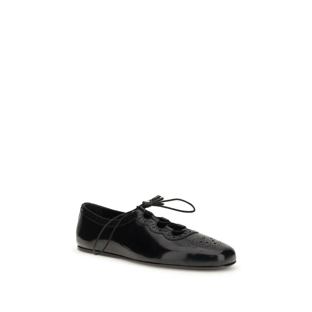 Church's Black Calf Leather Bos Taurus Ballet Women's Flats
