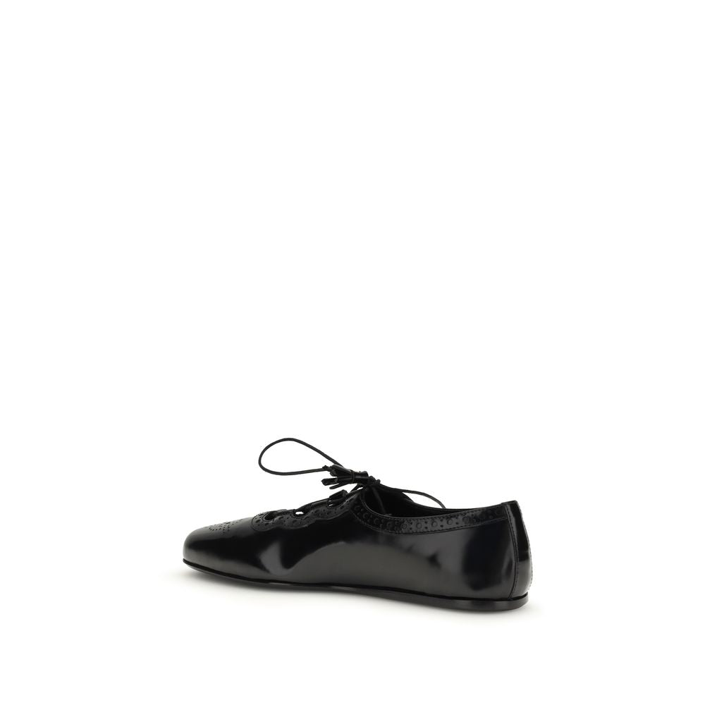 Church's Black Calf Leather Bos Taurus Ballet Women's Flats