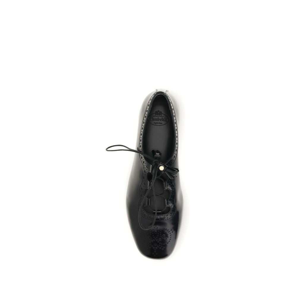 Church's Black Calf Leather Bos Taurus Ballet Women's Flats