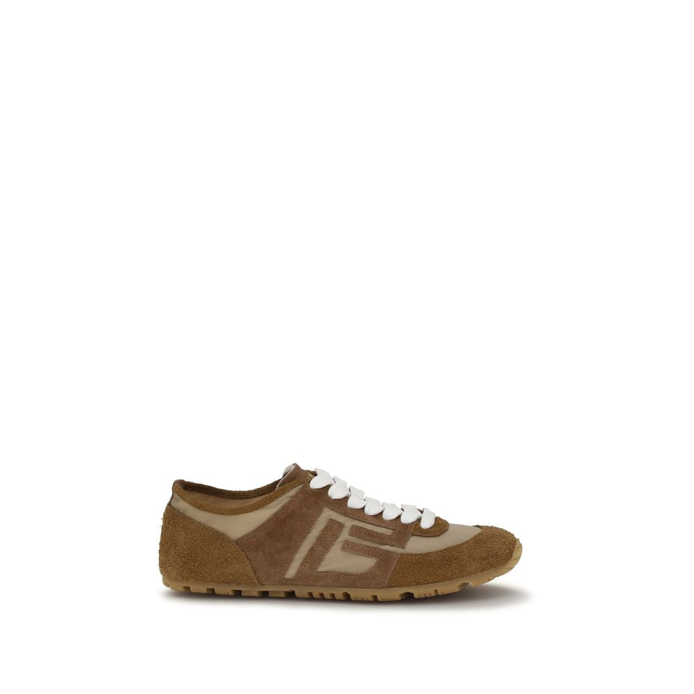 Balmain Beige Calf Leather Bos Taurus Athletic Women's Sneakers
