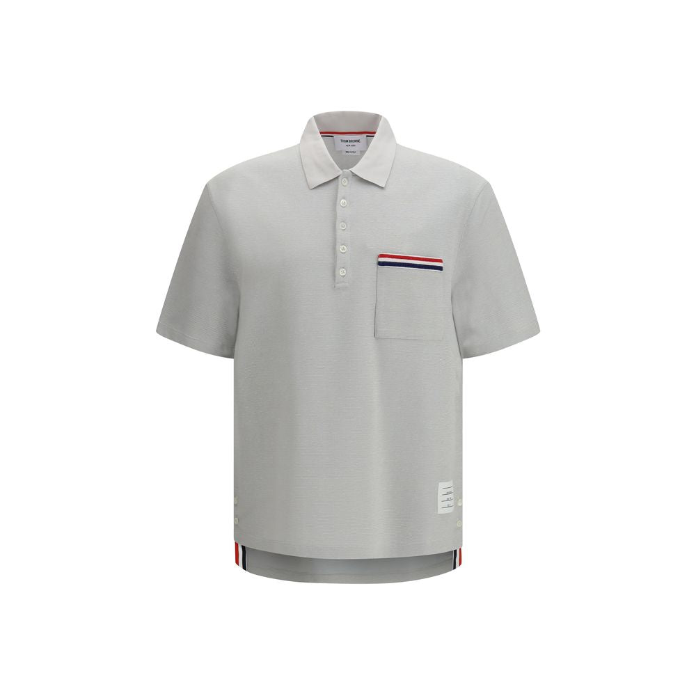 Thom Browne Gray Cotton Polo Men's Shirt