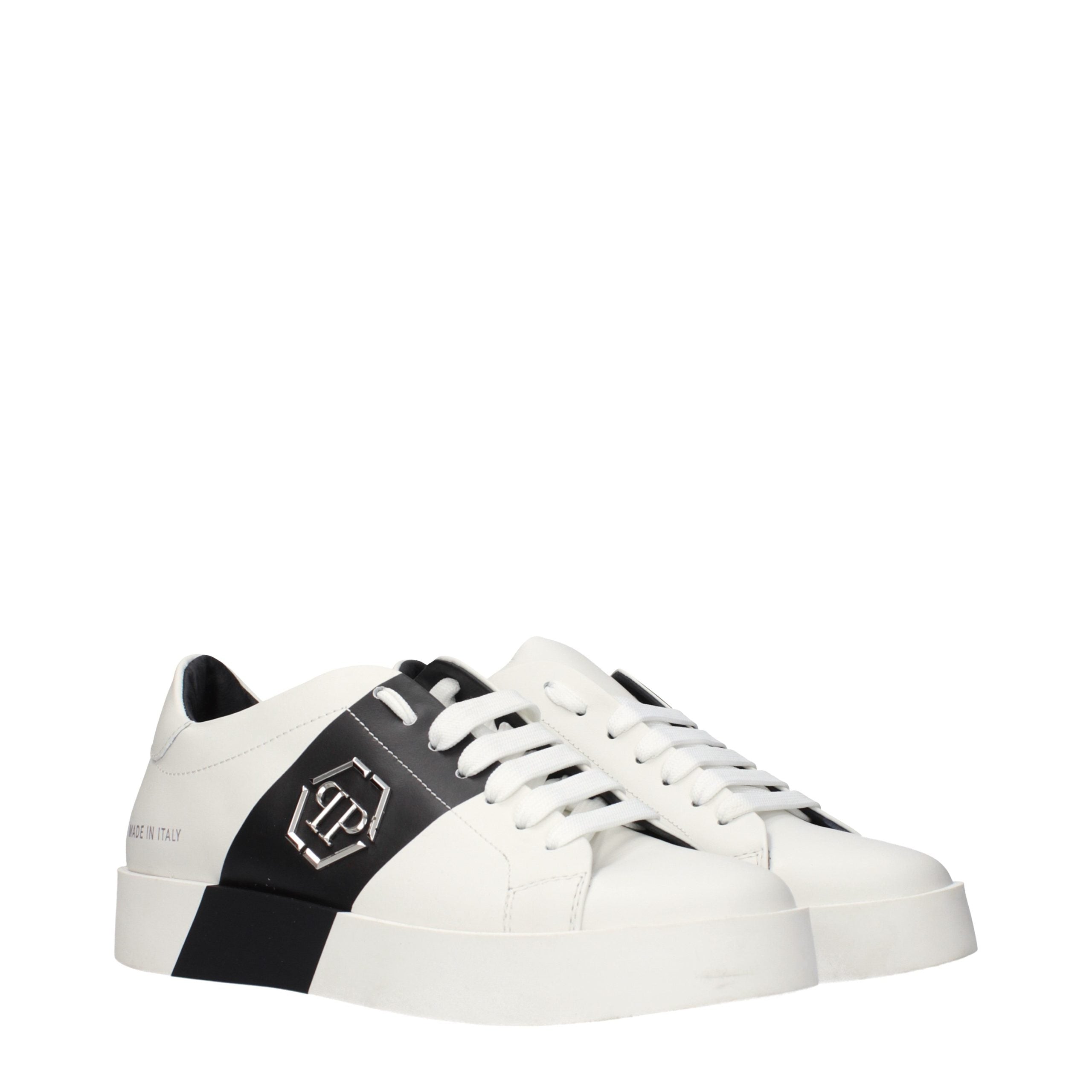 Philipp Plein White Leather Men's Sneakers