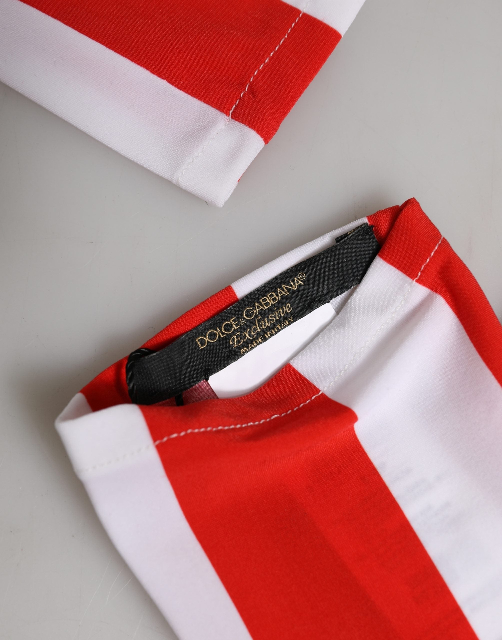 Dolce & Gabbana Red White Stripes Nylon Elbow Length Women Women's Gloves