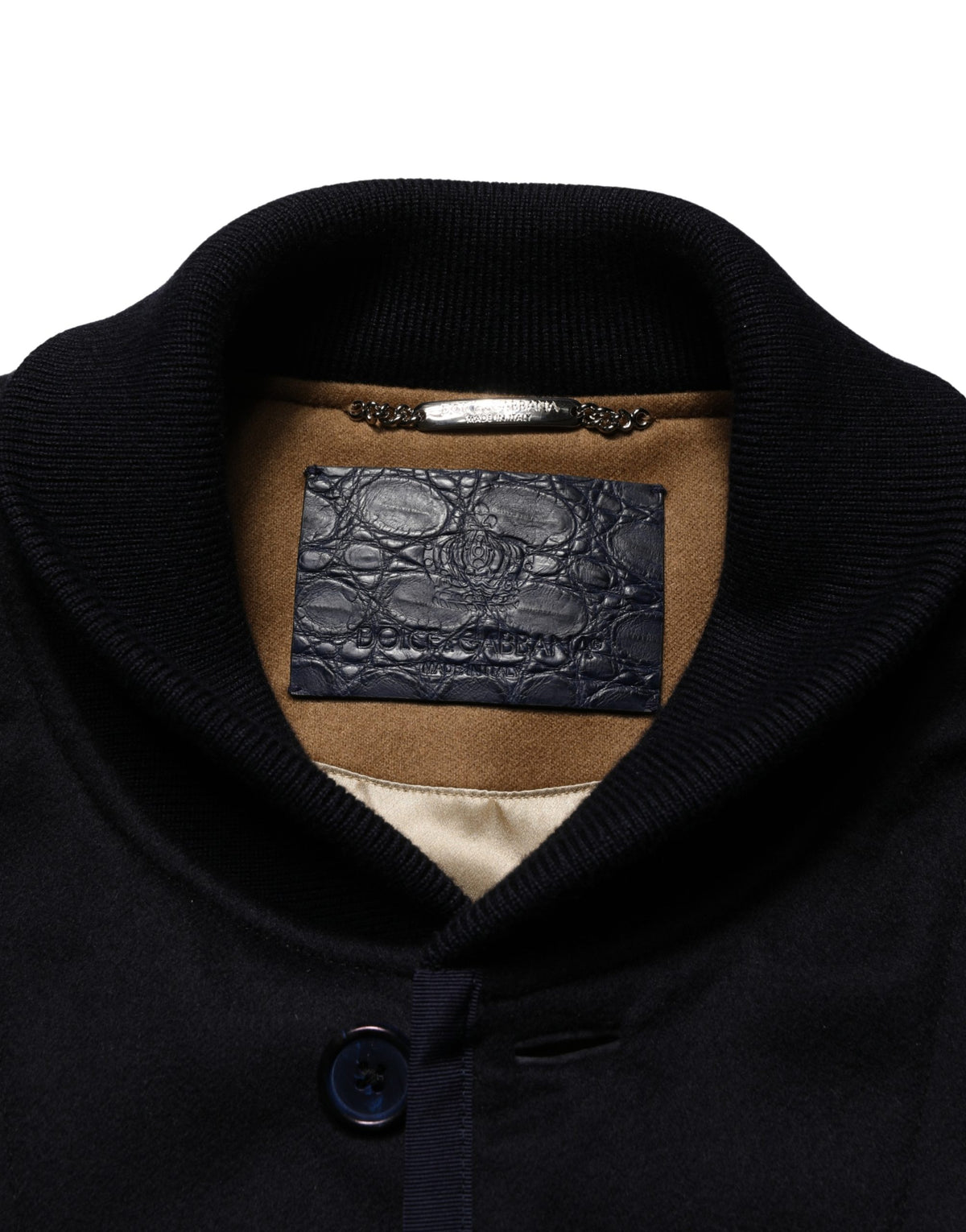 Dolce & Gabbana Black Cashmere Knitted Button Down Men's Jacket