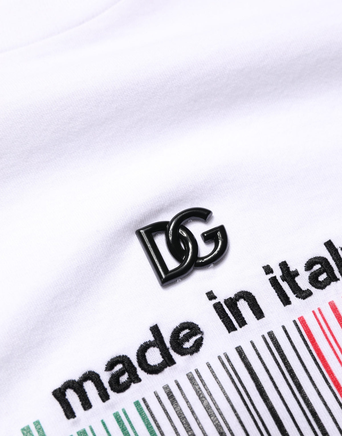 Dolce & Gabbana White Barcode Cotton Crew Neck Men Men's T-shirt