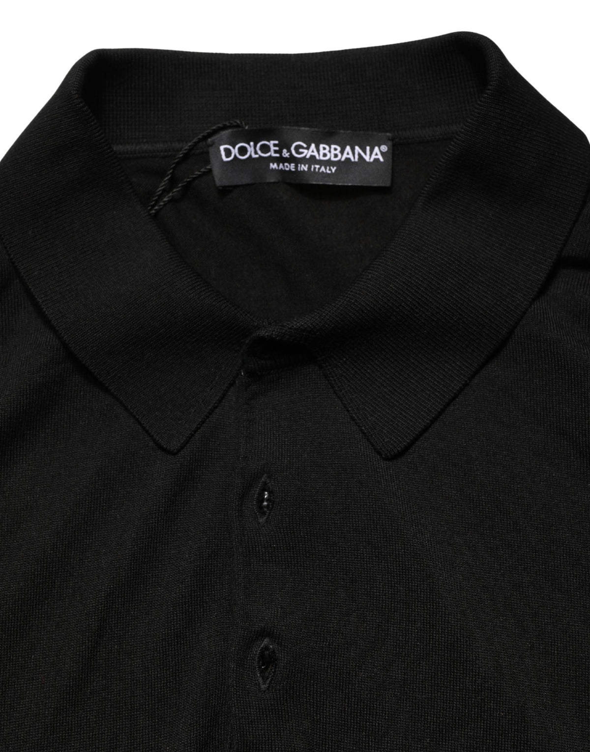 Dolce & Gabbana Black Wool Short Sleeves Men Polo  Men's T-shirt (Pre-Owned)