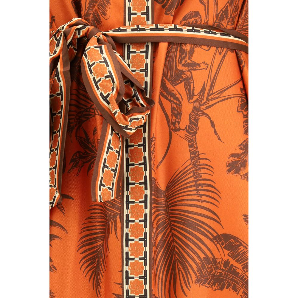 Alemais Orange Silk Casual Women's Dress