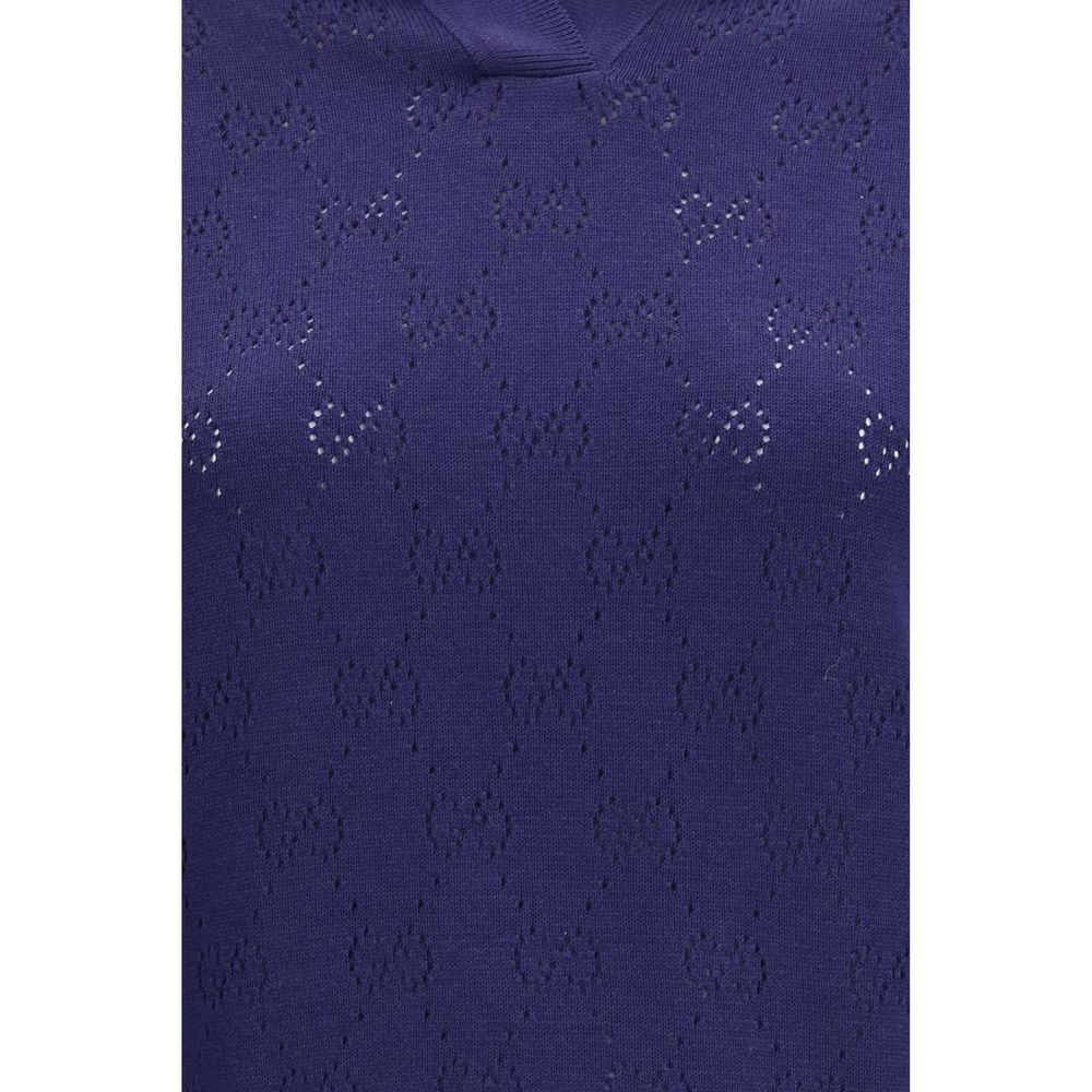 Gucci Blue Silk Dress Women's Shirt