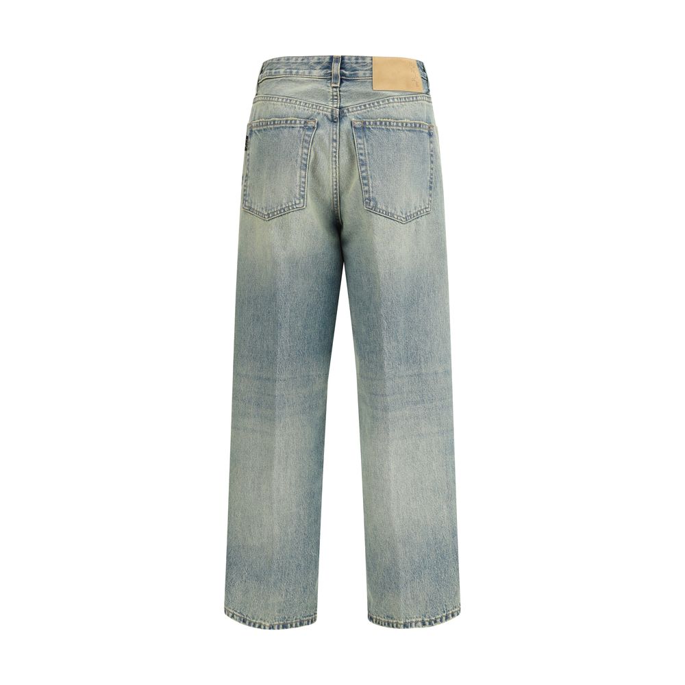 Haikure Blue Cotton Straight-Leg Women's Jeans