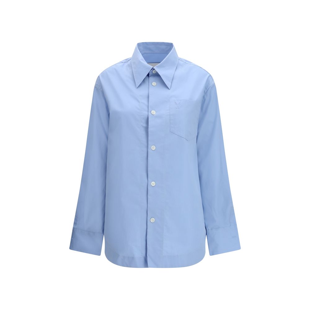 Ami Paris Blue Cotton Dress Women's Shirt