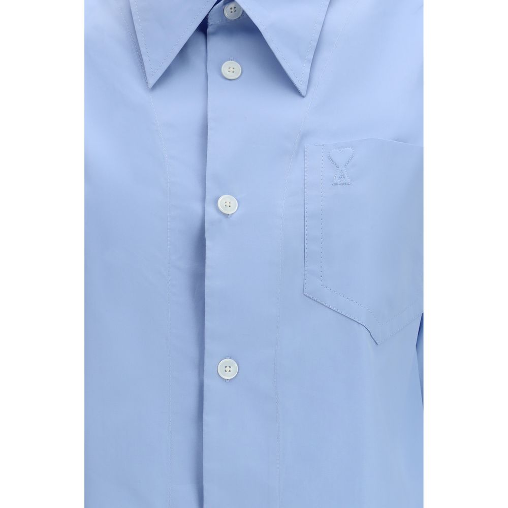Ami Paris Blue Cotton Dress Women's Shirt