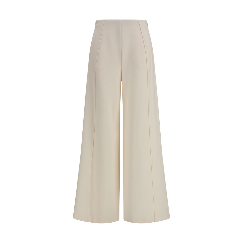 Max Mara Pure Beige Polyamide Flared Women's Pants
