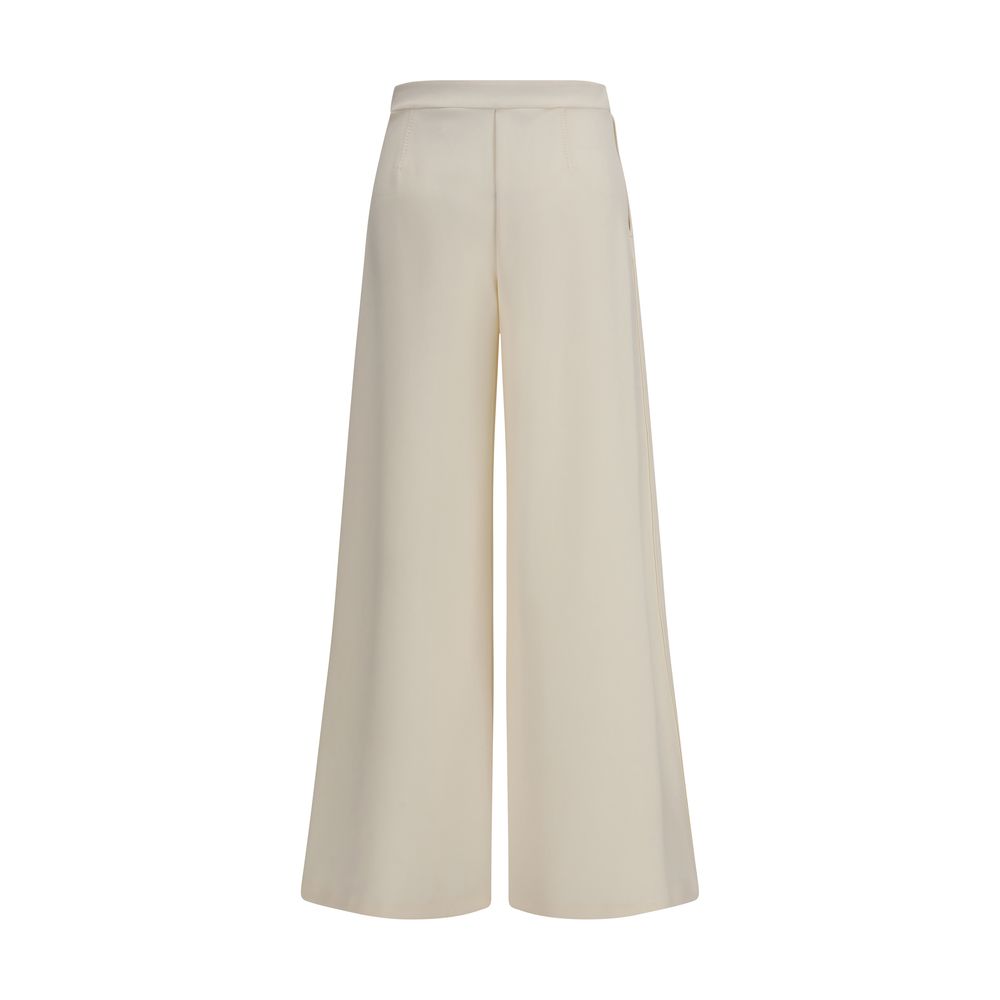 Max Mara Pure Beige Polyamide Flared Women's Pants