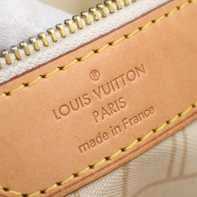Louis Vuitton Neverfull Mm White Canvas Handbag (Pre-Owned)