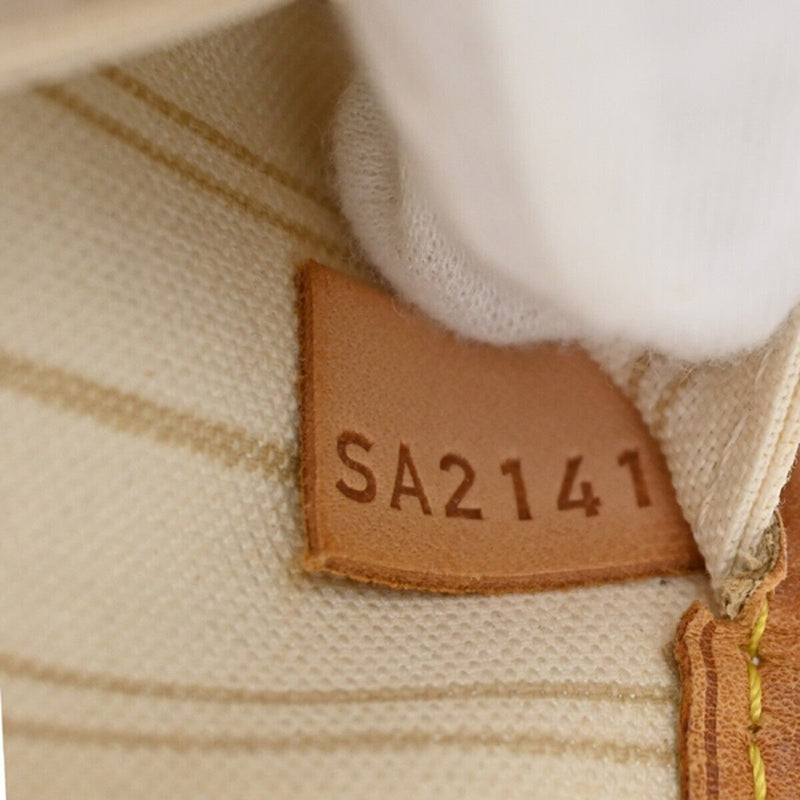 Louis Vuitton Neverfull Mm White Canvas Handbag (Pre-Owned)