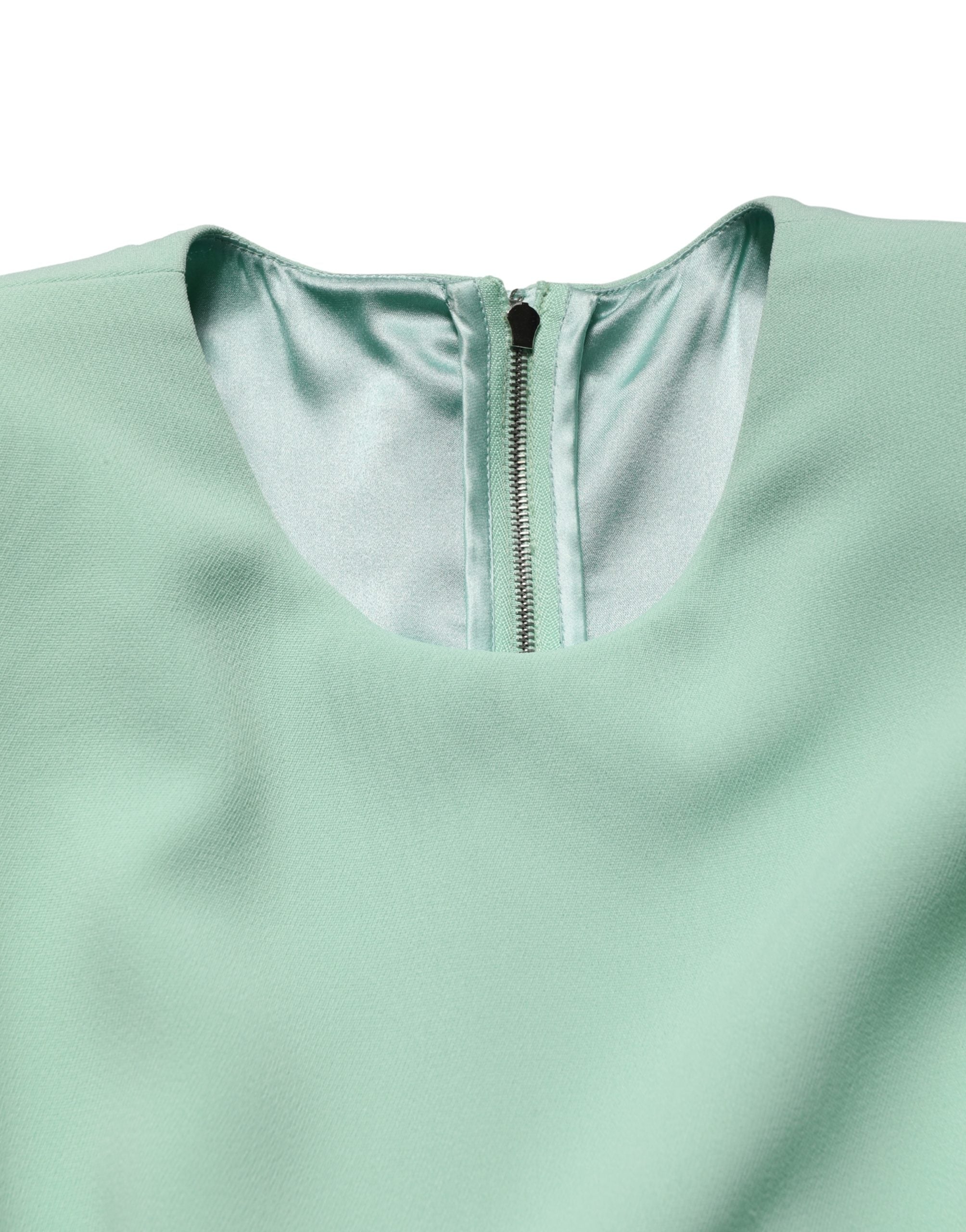 Dolce & Gabbana Green Viscose Long Sleeves Long Gown Women's Dress
