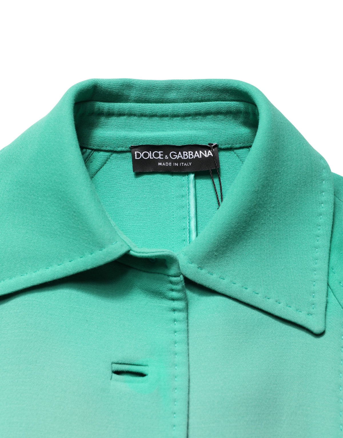 Dolce & Gabbana Green Buttoned Down Belt Trench Coat Women's Jacket (Pre-Owned)