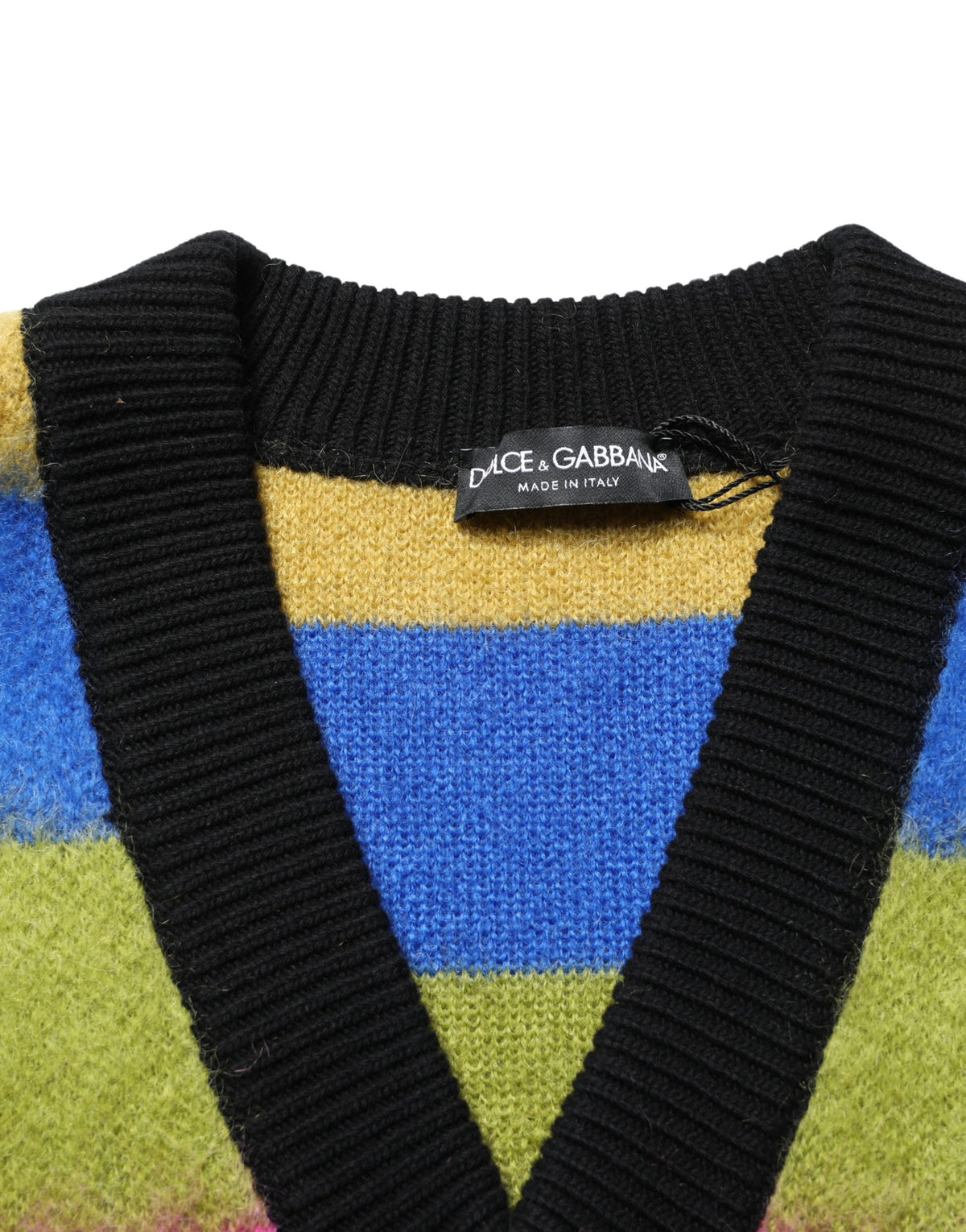 Dolce & Gabbana Multicolor Stripes V-neck Pullover Women's Sweater