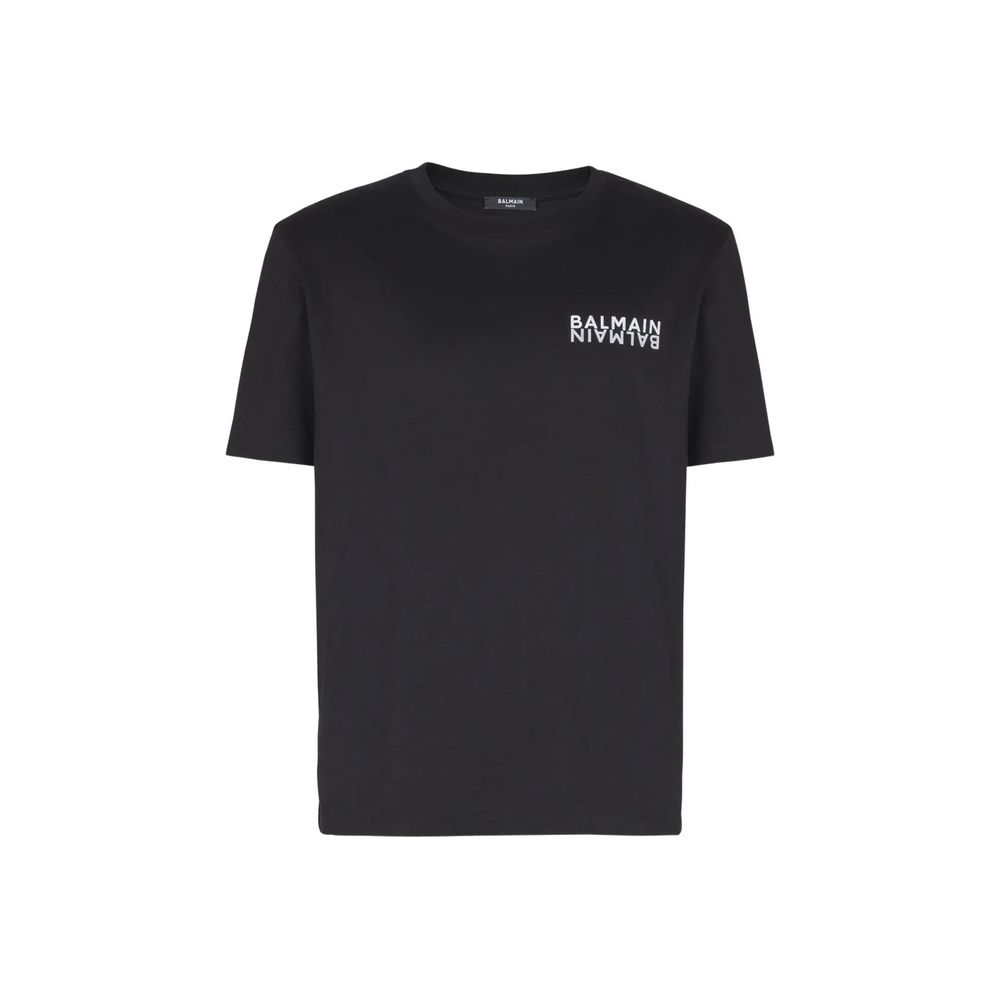 Balmain Black Cotton Men's T-Shirt