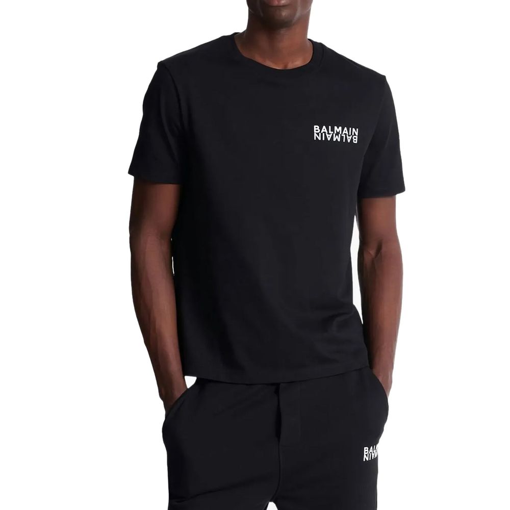 Balmain Black Cotton Men's T-Shirt