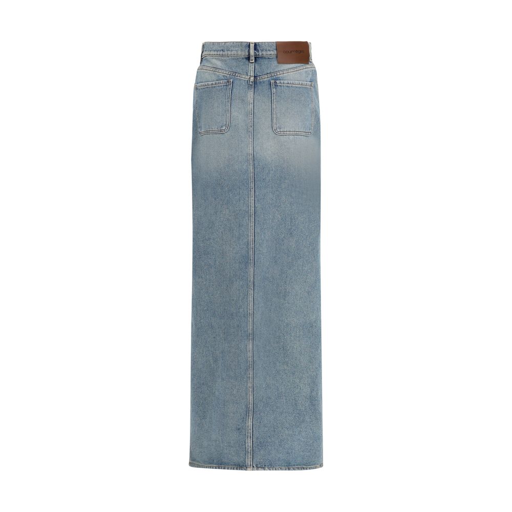 Courrèges Blue Denim Women's Skirt
