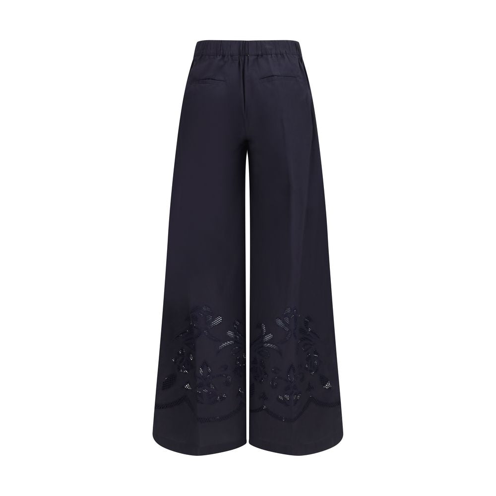 Forte_Forte Blue Cotton Casual Women's Pants