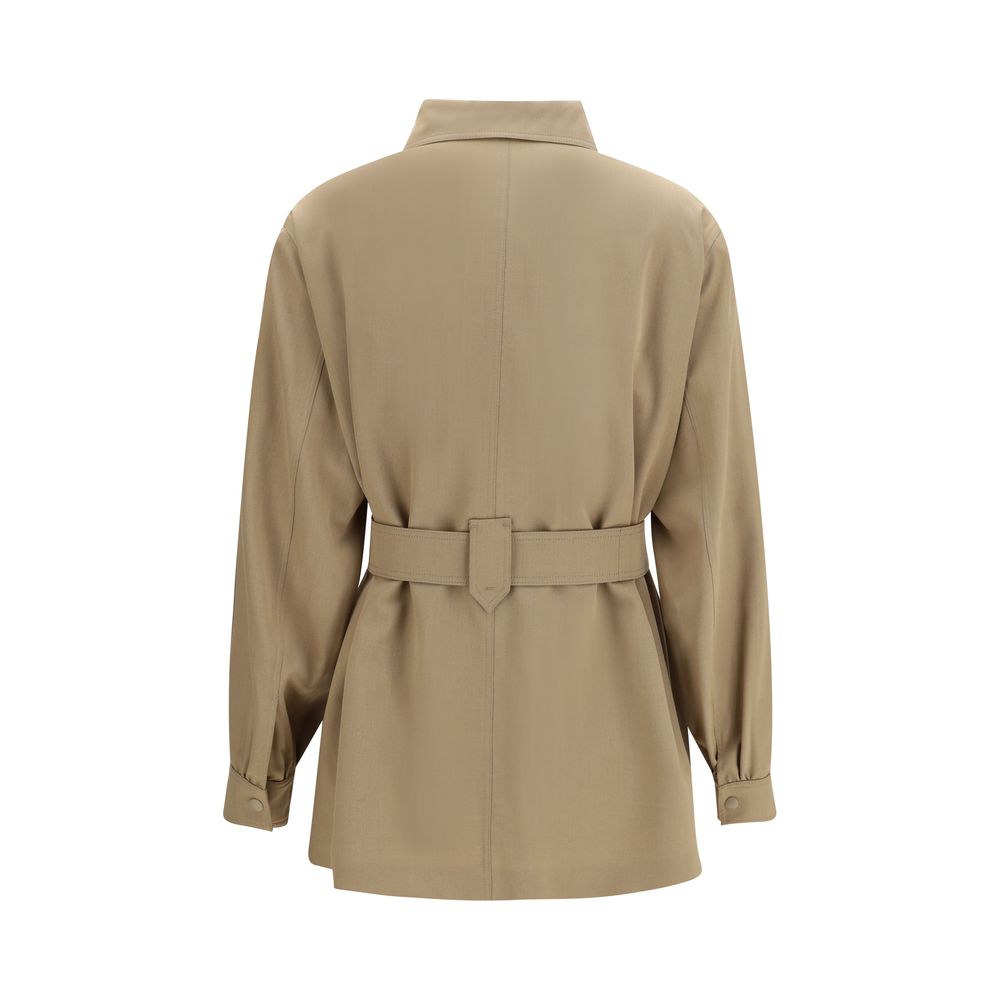 Max Mara Brown Wool Oves Aries Sleeveless Women's Jacket