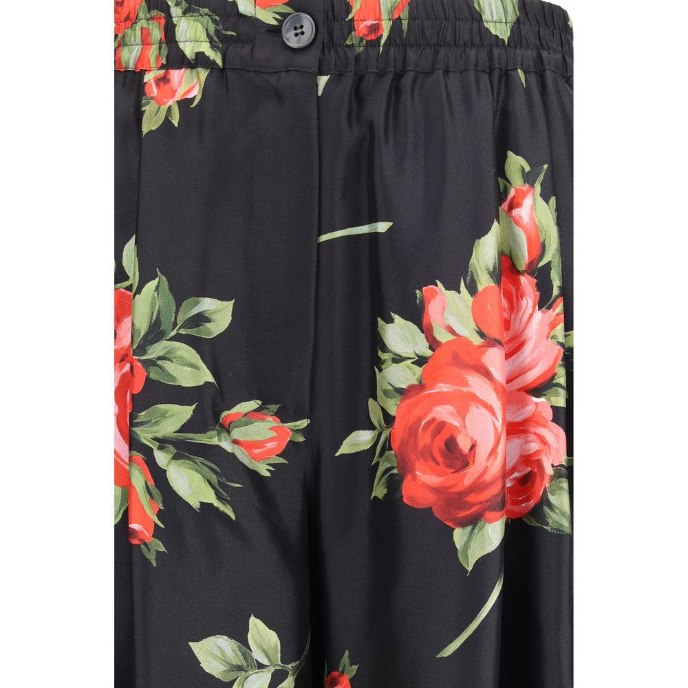 Dolce & Gabbana Multicolor Silk Casual Women's Pants