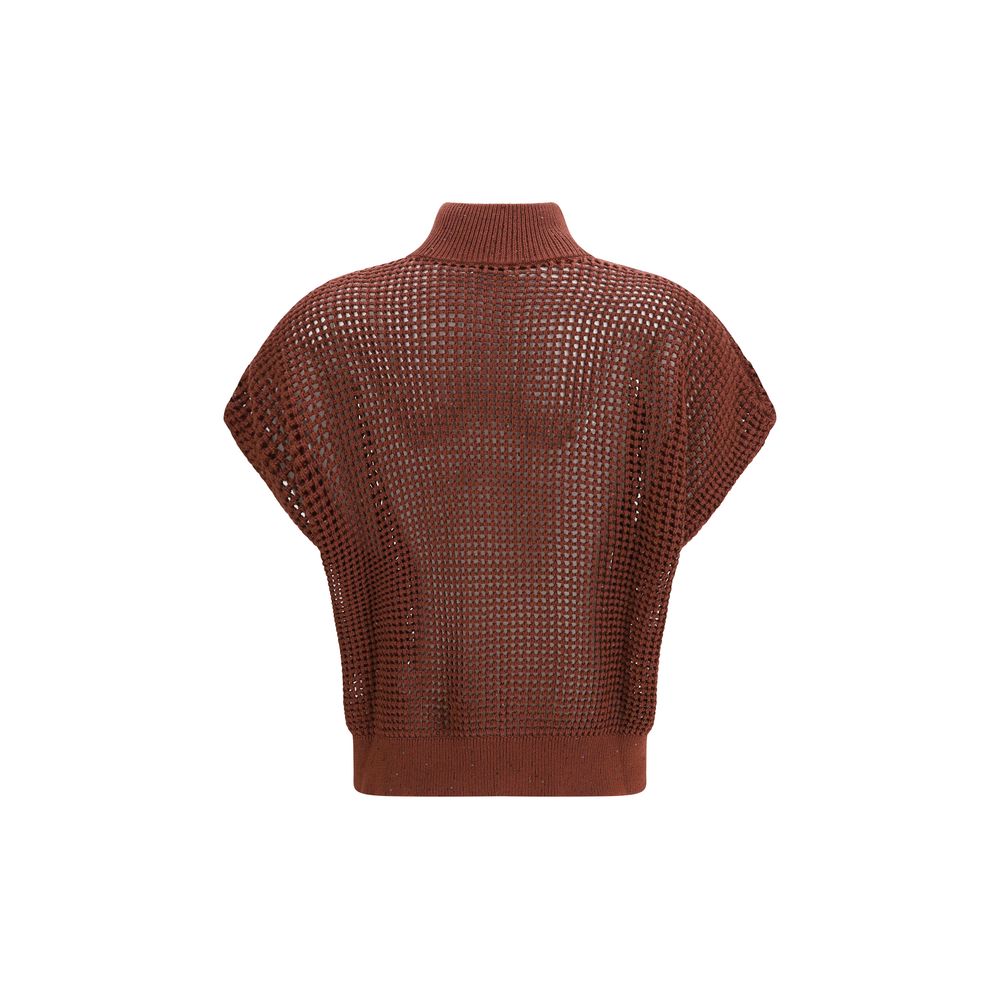 Brunello Cucinelli Bordeaux Cotton Women's Sweatshirt