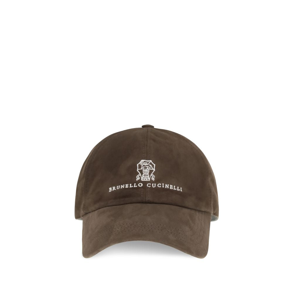 Brunello Cucinelli Brown Calf Leather Bos Taurus Cap (Baseball Men's Hat)