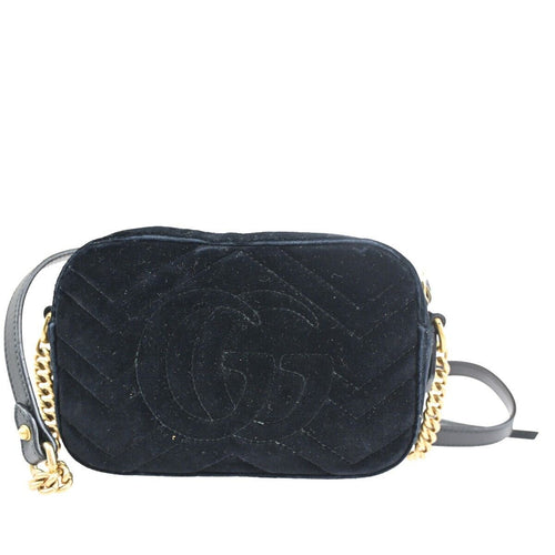 Gucci Marmont Black Suede Shoulder Bag (Pre-Owned)