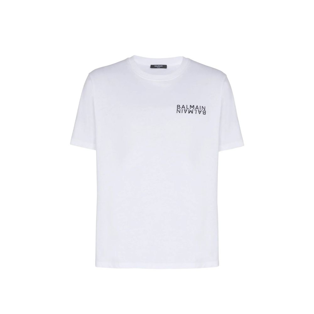 Balmain White Cotton Men's T-Shirt