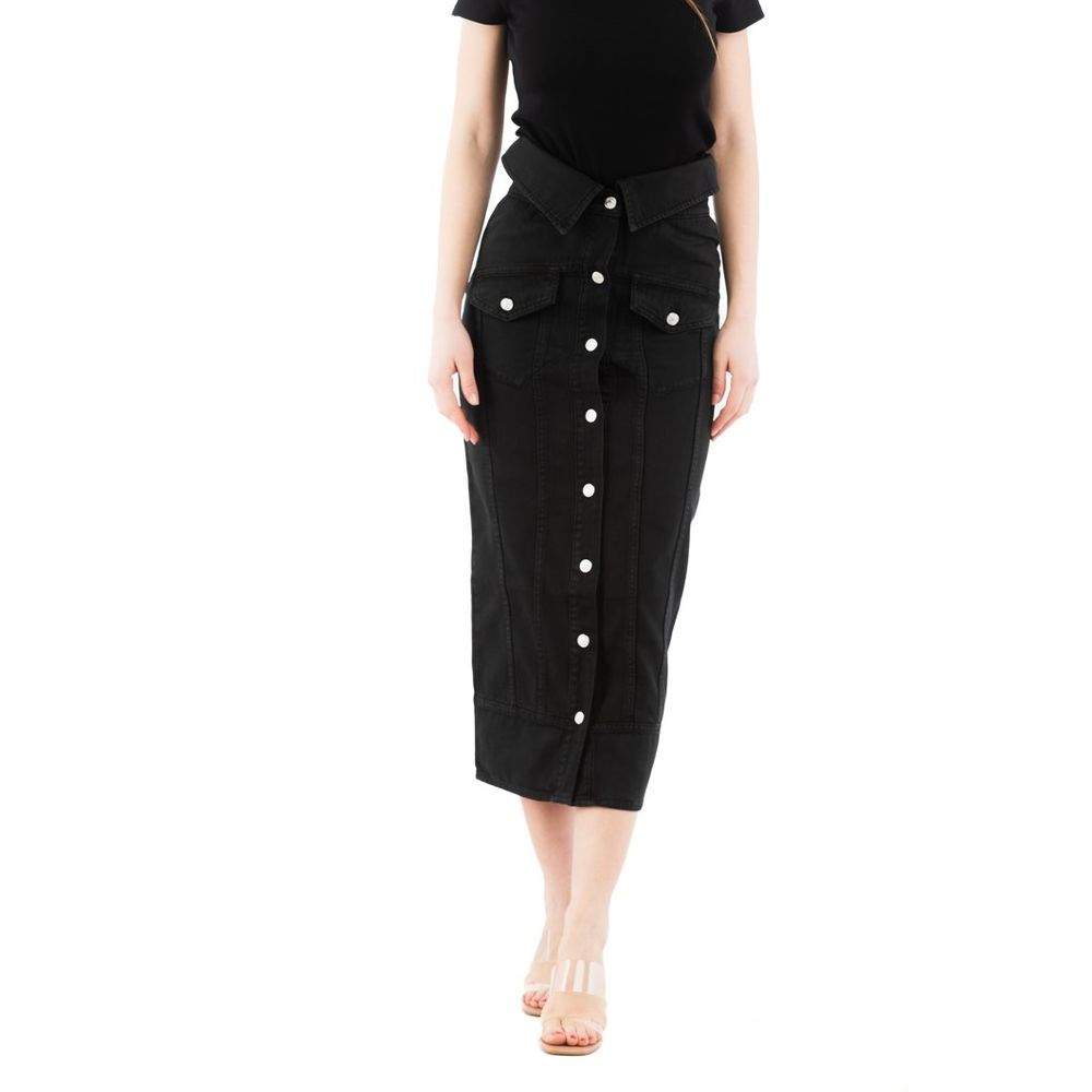 Moschino Black Cotton Midi Women's Skirt