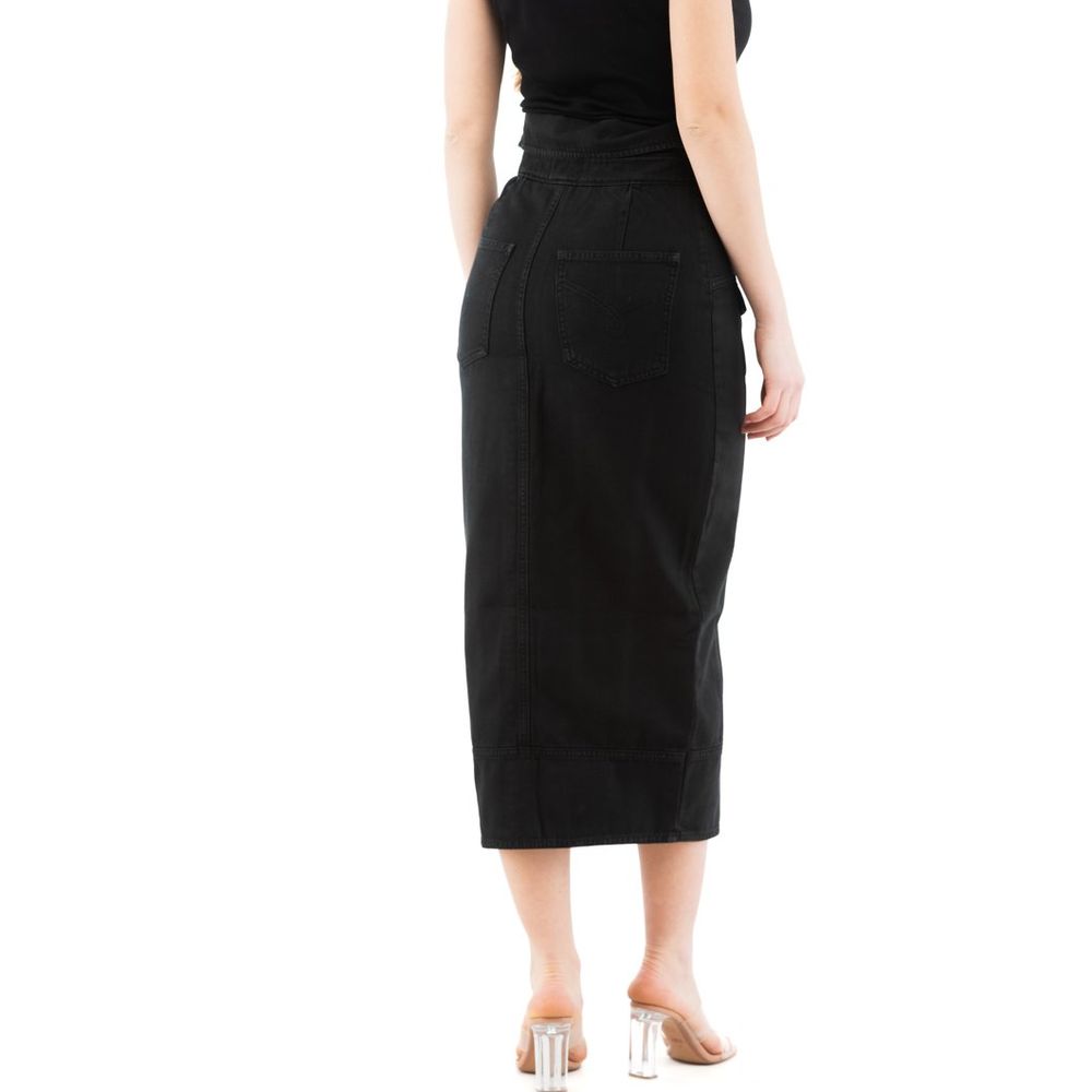 Moschino Black Cotton Midi Women's Skirt
